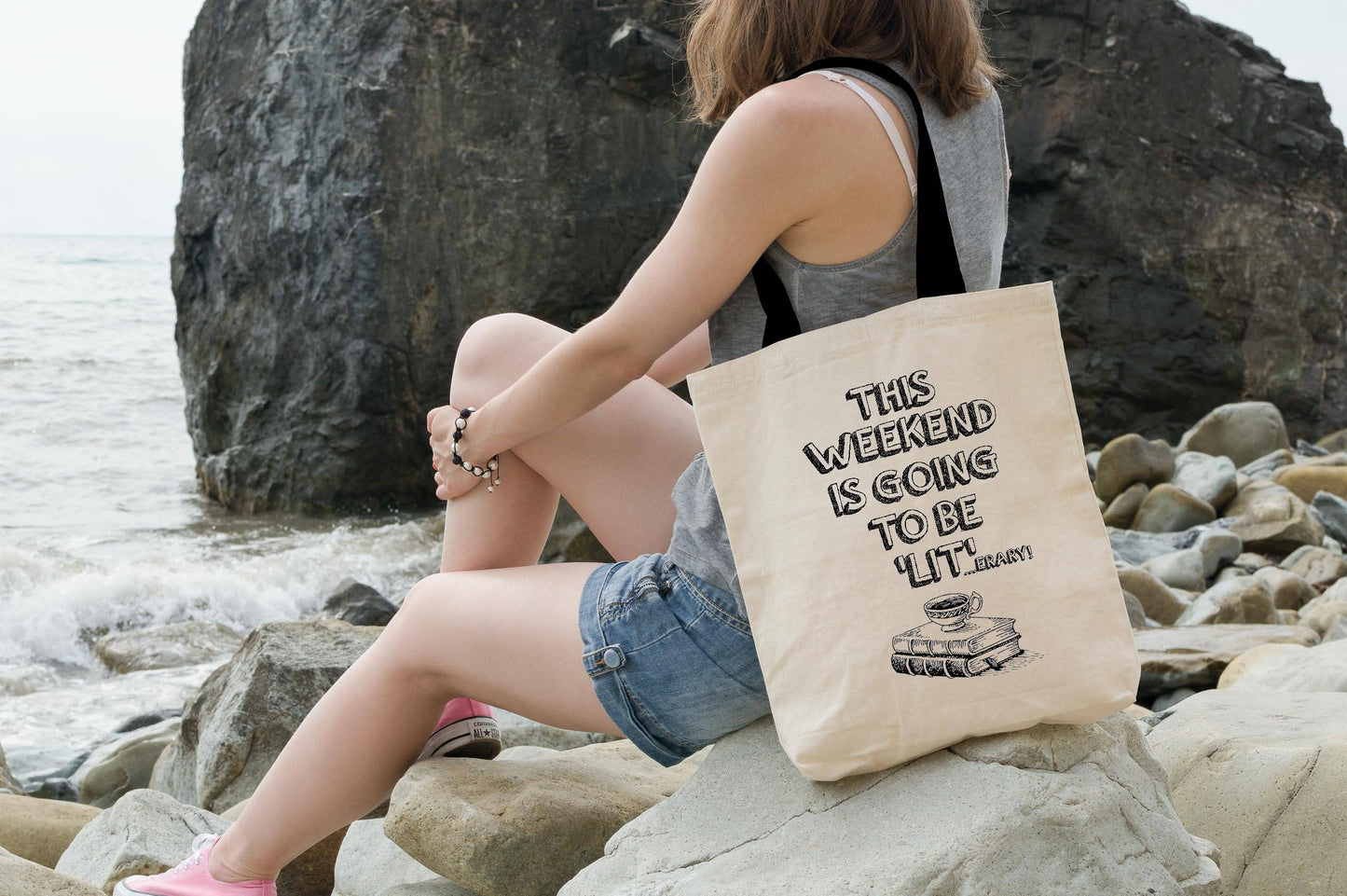 This weekend is going to the 'Lit'...erary! Cotton Tote/Book Bag