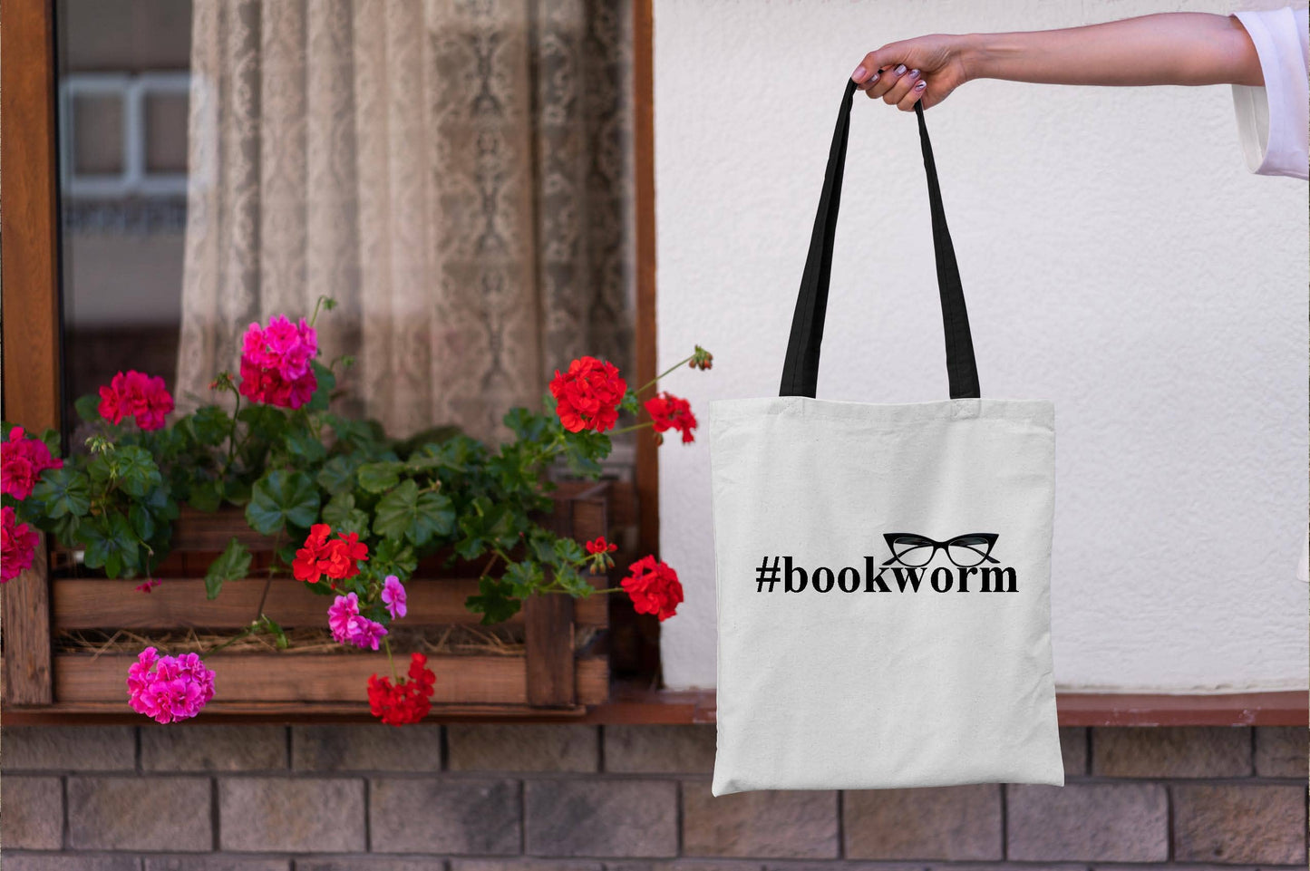 Bookworm Cotton Book Bag Tote Bag